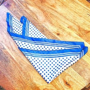 Vintage pinup blue and white polka dot scarf